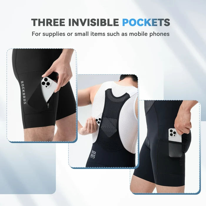 ROCKBROS road to sky mens cycling bib shorts padded breathable