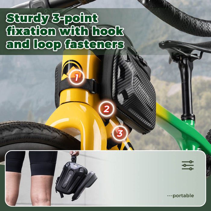 ​ROCKBROS Bike Frame Bag – Phone Storage with Touch Screen Access (Water-Resistant)