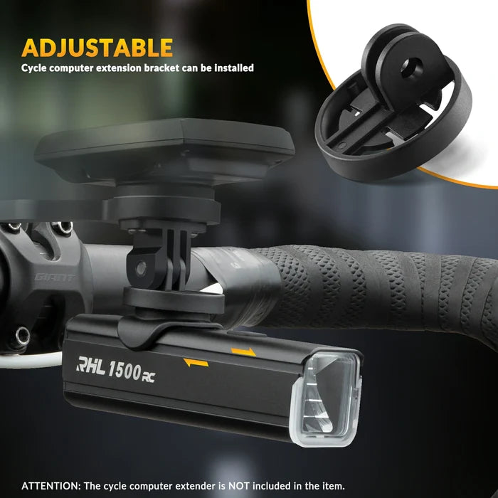 rockbros 1500-lumen aluminium front bike light