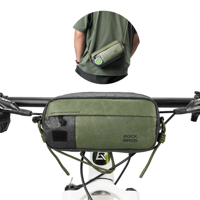rockbros db001 tyvek® handlebar bag in matte black