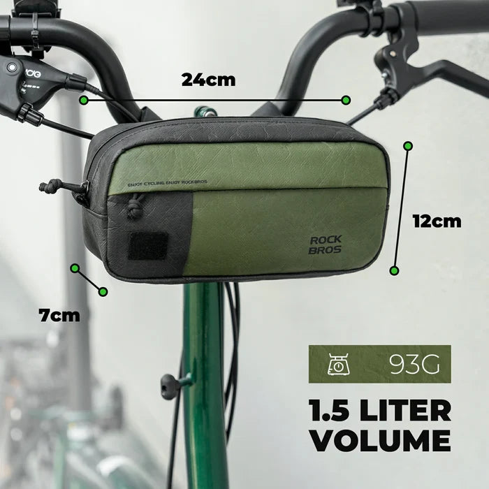 rockbros db001 tyvek® handlebar bag in matte black