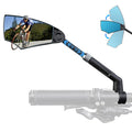 rockbros black aluminium handlebar mirror with hd anti-glare glass #Style_left