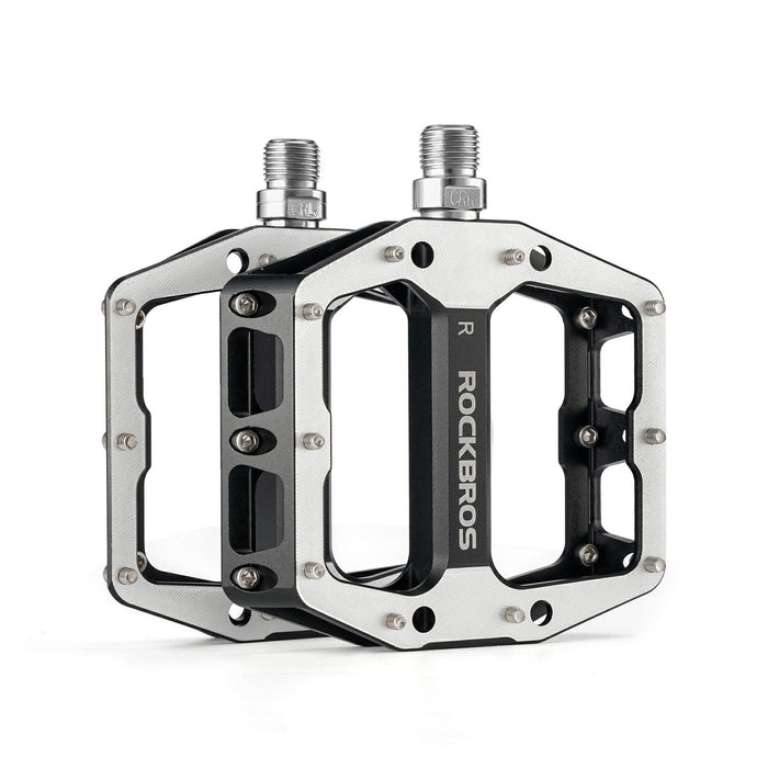 ROCKBROS_Bicycle_Pedals_Mountain_Bike_GRAVELBIKE_Aluminum_Alloy_Bearing_DH_Wider_Speed_High_Strength_Pedals #Color_Black