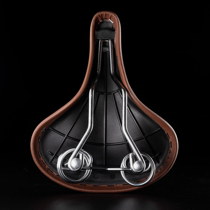 ROCKBROS retro style bike saddle featuring classic design with enhanced comfort and durability for vintage and city bikes.