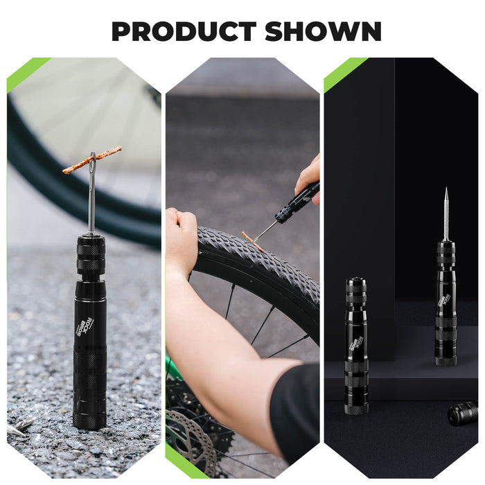 compact rockbros bicycle tyre repair kit with pre-glued patches, metal rasp and storage box for roadside emergencies