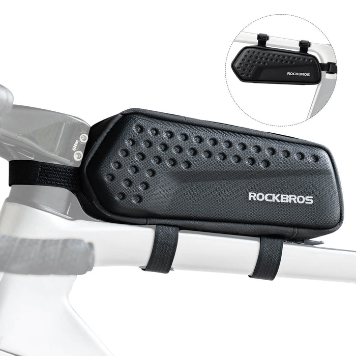 ​ROCKBROS Bike Frame Bag – Compact 1.1L Storage (Black, Water-Resistant)