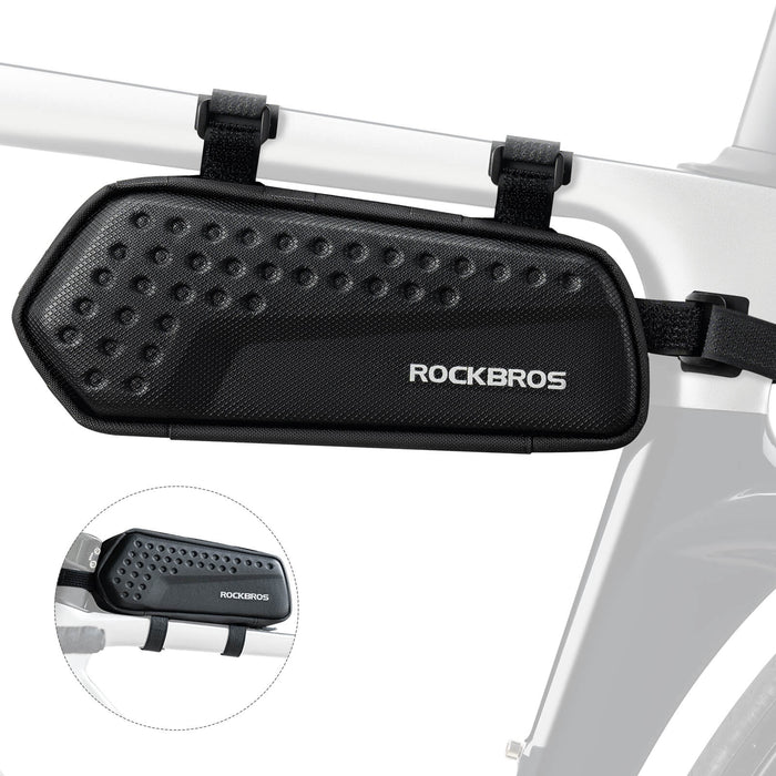 ​ROCKBROS Bike Frame Bag – Compact 1.1L Storage (Black, Water-Resistant)