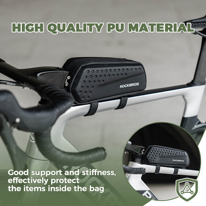 ​ROCKBROS Bike Frame Bag – Compact 1.1L Storage (Black, Water-Resistant)