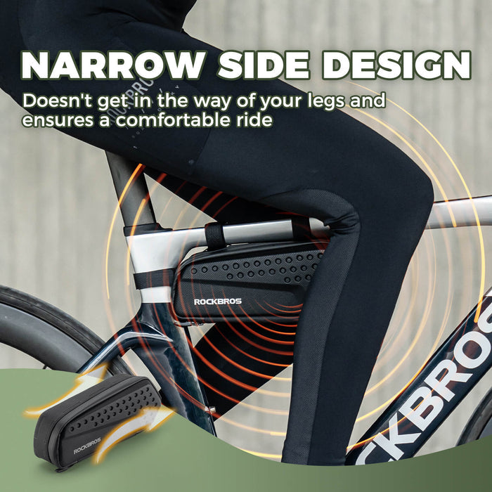 ​ROCKBROS Bike Frame Bag – Compact 1.1L Storage (Black, Water-Resistant)