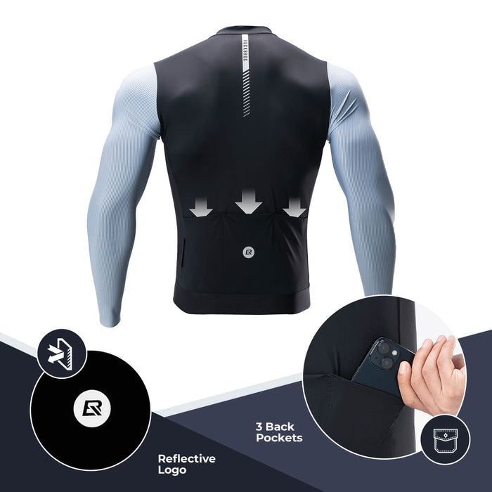 ROCKBROS Men's Long-Sleeve Cycling Jersey – Performance Meets Comfort!​ #Color_Black