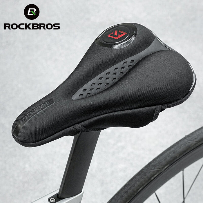 ​ROCKBROS Soft Bike Saddle Cover with LED Rear Light – Comfort & Safety Combo