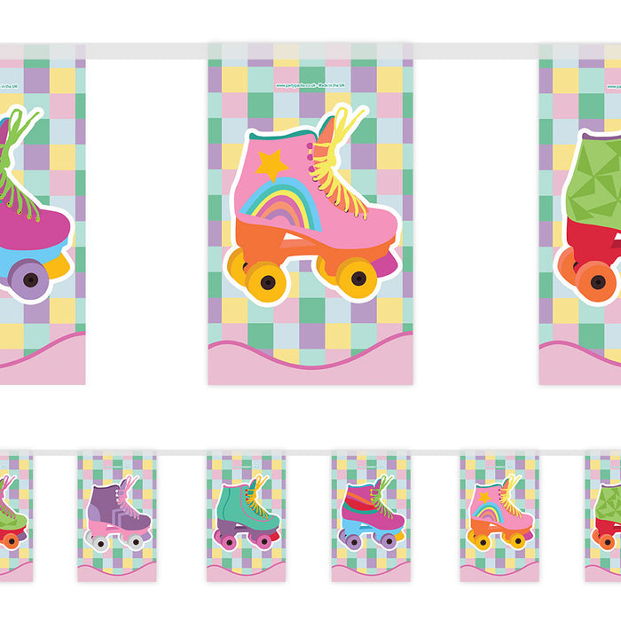 Roller Skate Party Paper Bunting Decoration - 2.4m