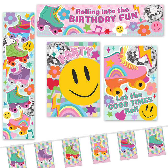 Roller Skate Party Paper Decoration Pack