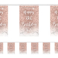 Rose Gold Glitter Personalised Bunting – 3m
