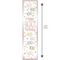 Rose Gold Glitz 100th Birthday Portrait Banner - 30cm x 120cm