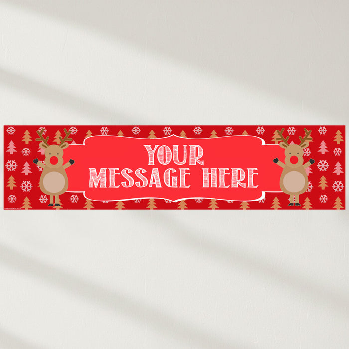 Rudolph Christmas Personalised Banner - 1.2m