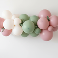 Sand Sage Green Dusty Rose Balloon Garland with Eucalyptus