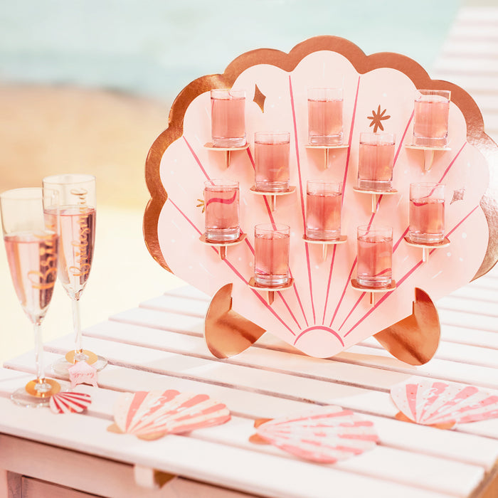 Seashell Shot Glass Holder Wall - 43cm x 38cm