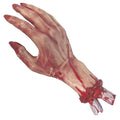 A Severed Hand decoration with a realistic appearance, with blood-like substance and a costume accessory on the wrist.