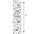 Silver Glitz 100th Birthday Portrait Banner - 30cm x 120cm