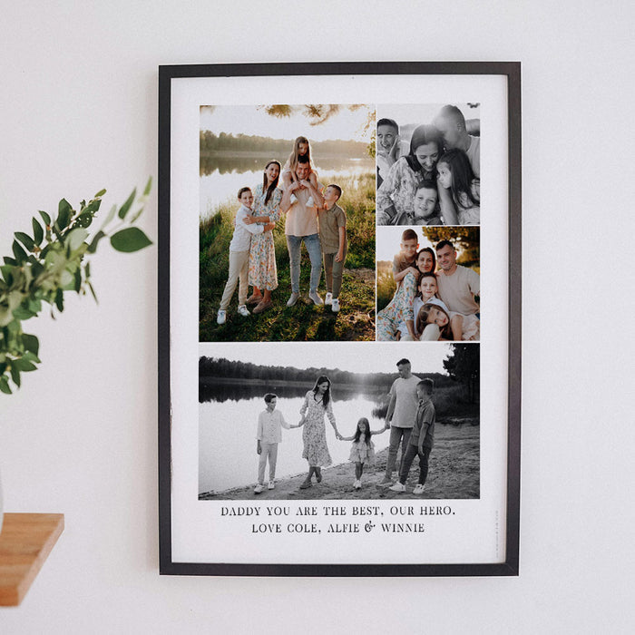 Simple Four Photo Own Message Poster - A3
