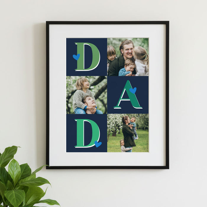 Simple Three Photo Dad Father's Day Poster - A3