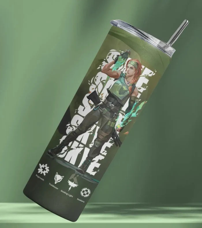 Skye Valorant Tumbler – Nature’s Resolve | Hydration On Command - Valorant