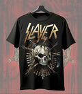 Slayer Warrior Skull T-Shirt | Heavy Metal Music Graphic Tee | Front & Dual Print