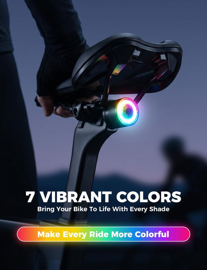 Smart rear bike light detail view