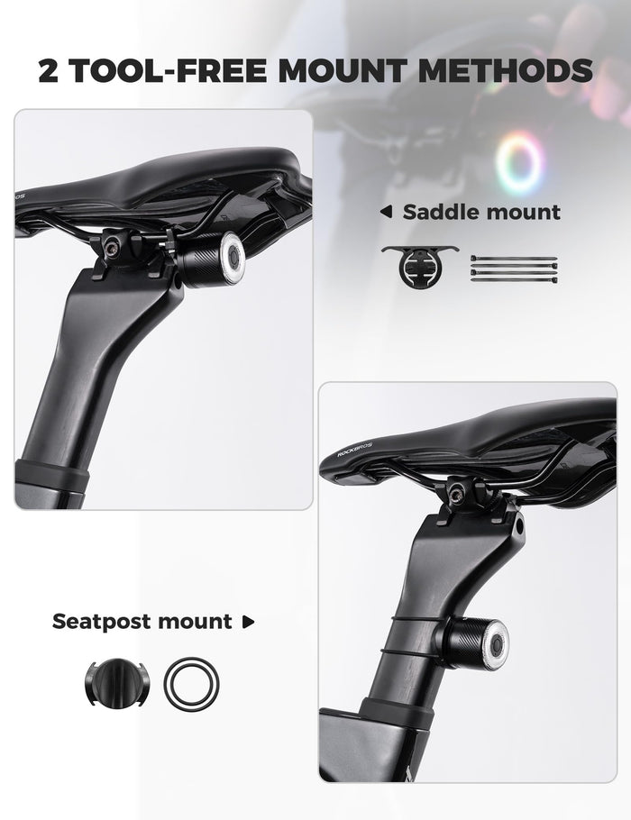 Smart rear bike light detail view