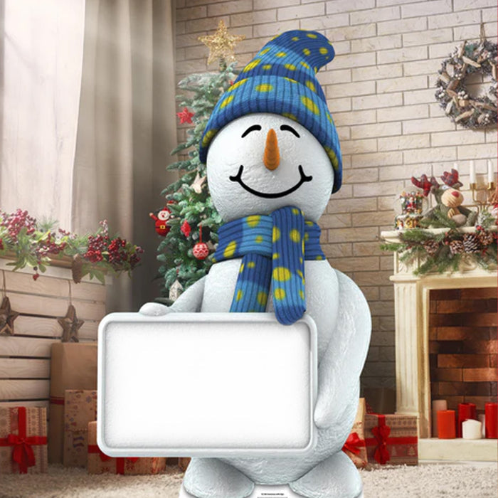 Snowman with Sign Cardboard Cutout - 1.83m