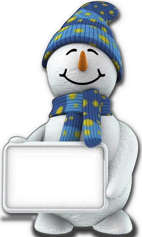 Snowman with Sign Cardboard Cutout - 1.83m