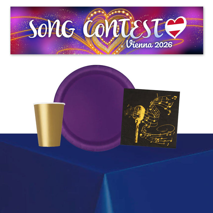 Song Contest Tableware Pack for 8 - with FREE Banner