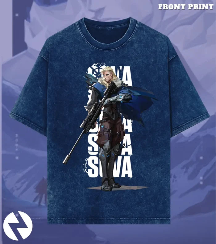Sova – Hunter’s Focus Valorant Acid Wash Tee | Bold Gamer Streetwear - Valorant