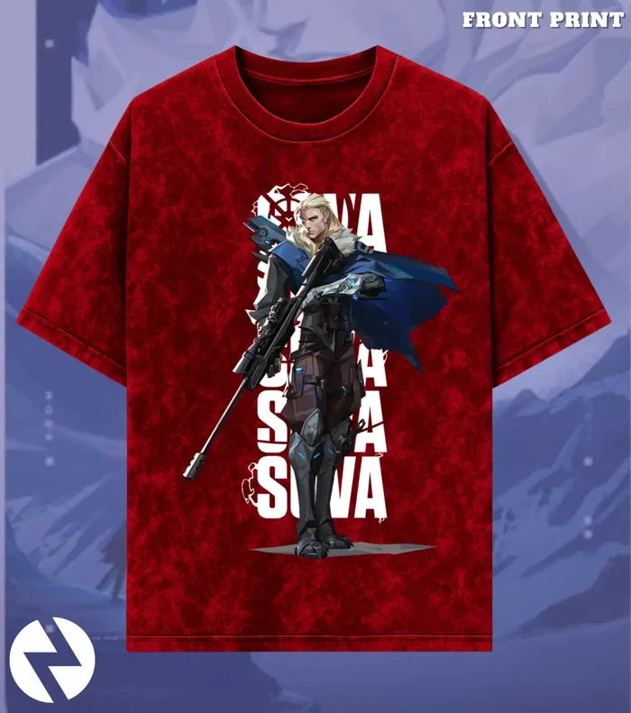 Sova – Hunter’s Focus Valorant Acid Wash Tee | Bold Gamer Streetwear - Valorant