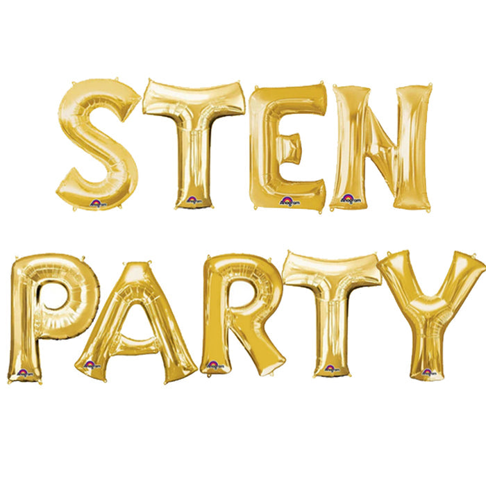 STEN PARTY Gold Air-Fill Letter Foil Balloons - 16"