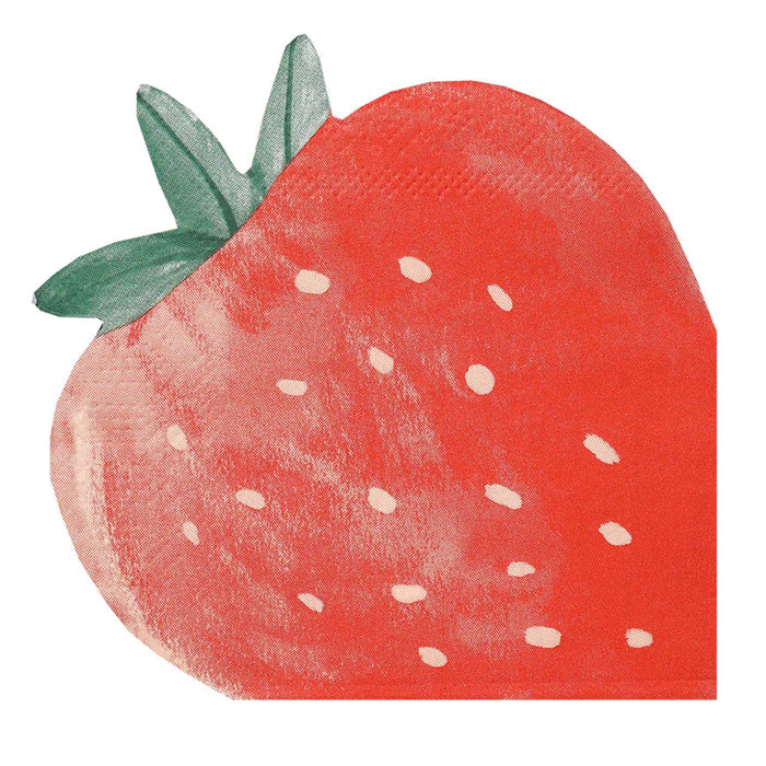 Strawberry Shaped Paper Napkins - Pack of 20