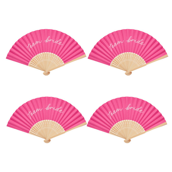 Team Bride Paper Fans - Pack of 4