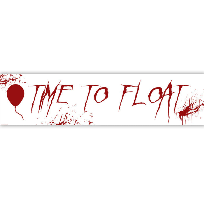 Red text 'TIME TO FLOAT' with a red balloon on a white background
