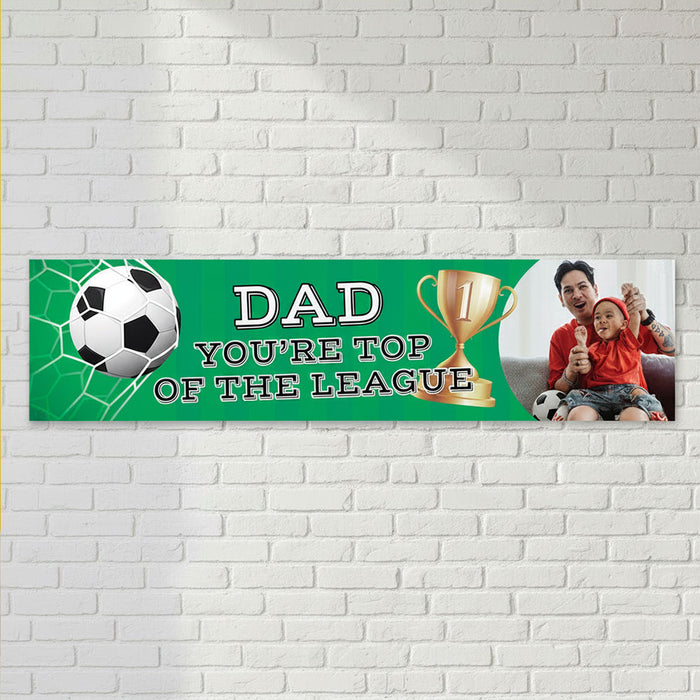 Top of the League Football Dad Personalised Banner  - 120cm x 30cm
