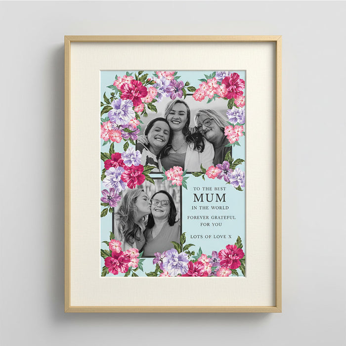 Truly Scrumptious Floral Personalised Multi Photo Poster - A3