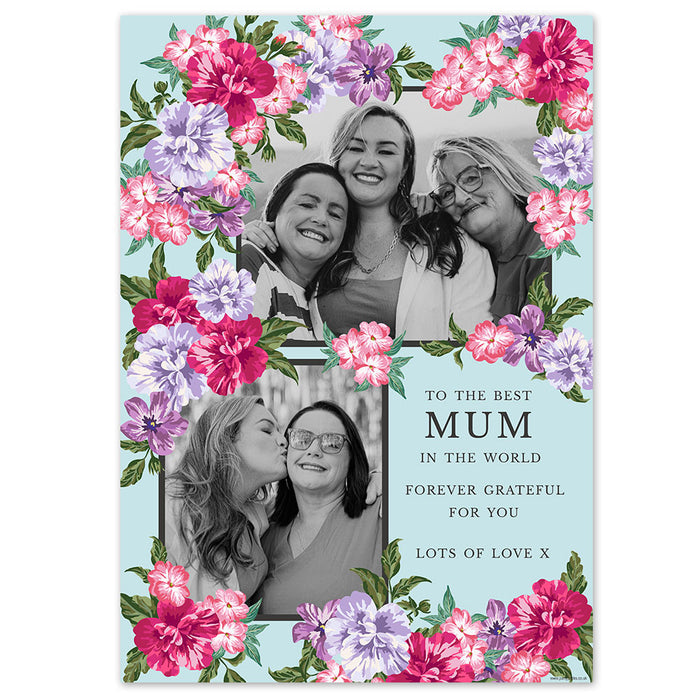 Truly Scrumptious Floral Personalised Multi Photo Poster - A3