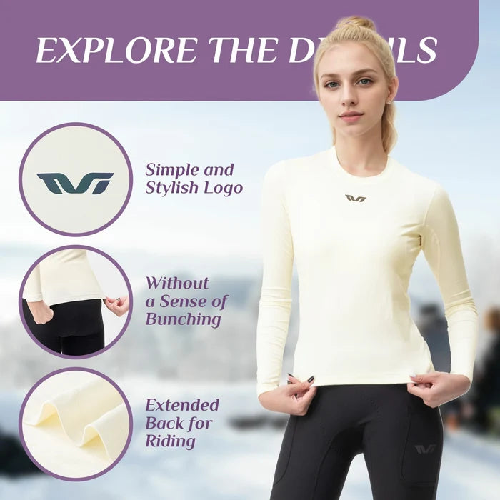 TVI Women’s Cycling Base Layer Thermal Underwear Top Long Sleeve Winter