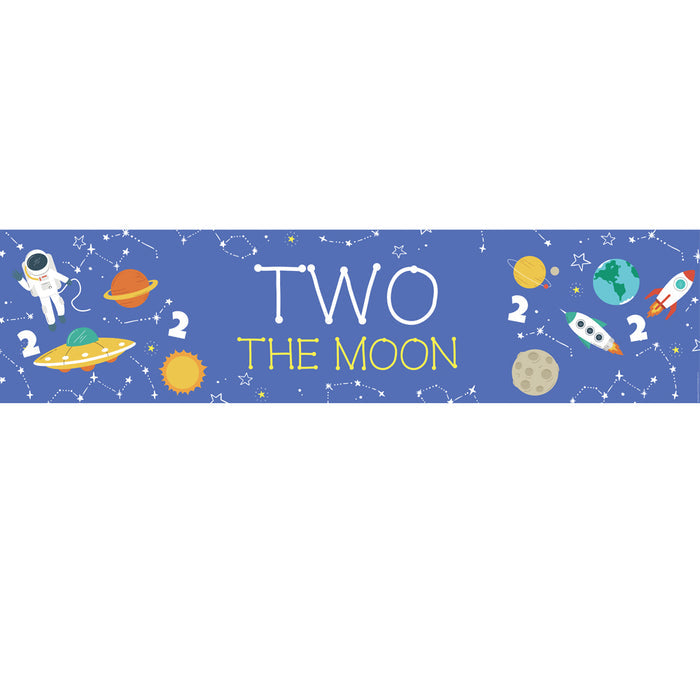 TWO The Moon Paper Banner Decoration - 1.2m