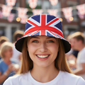 Union Jack Bucket Hat on Person