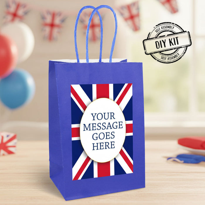 Union Jack Personalised Paper Party Bags - Pack of 12