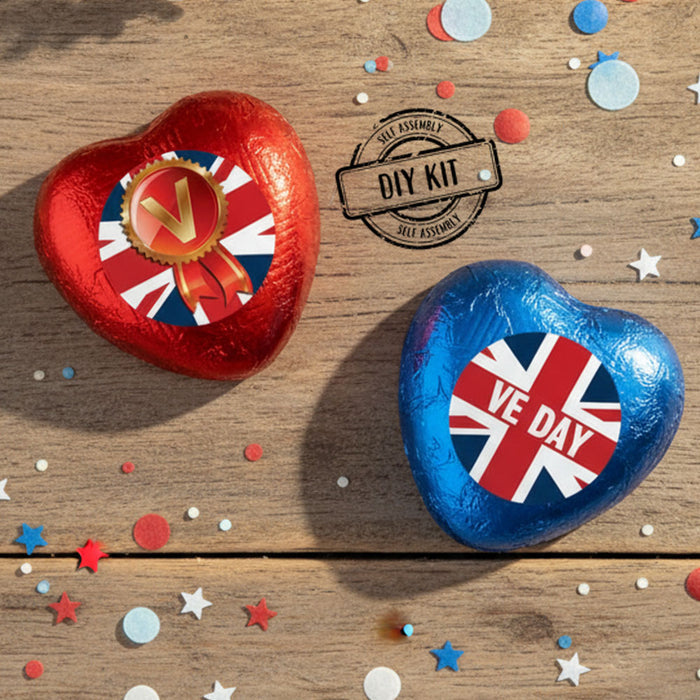 VE Day Heart Chocolates Kit - Pack 24