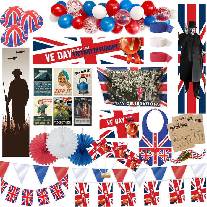 VE Day Large Decoration and Novelty Party Pack