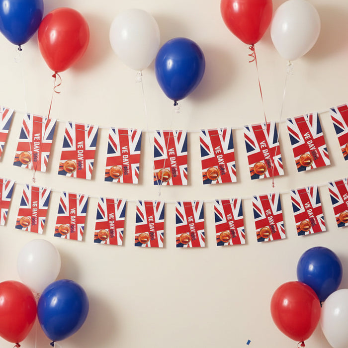 VE Day Union Jack Flag Paper Bunting Decoration - 2.4m