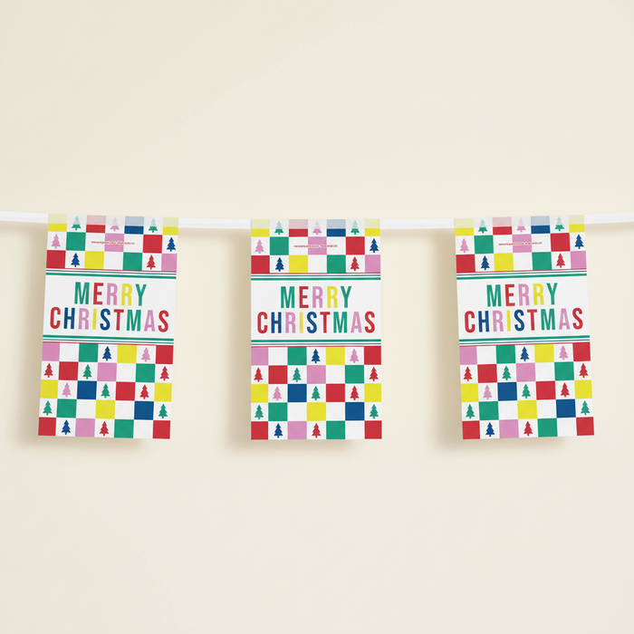 Vibrant Christmas Paper Bunting Decoration - 2.4m